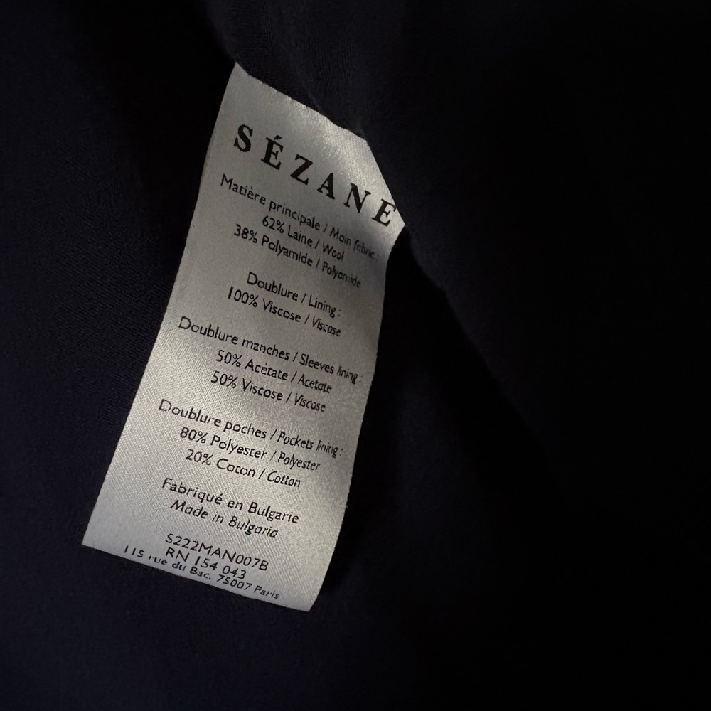 Sezane Paolo Coat Indigo - Picture 3 of 3